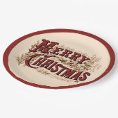 Assiettes En Carton Plaques de papier de Noël rustique (Angle)