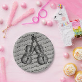 Assiettes En Carton Plaques de papier de notes musicales (Fête)