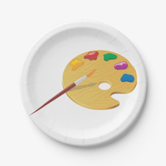 Assiettes En Carton Plaques de papier de palette de peintres (Devant)