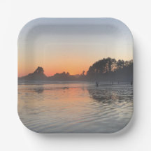 Plaques de papier de partie de coucher de soleil