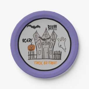Assiettes En Carton Plaques de papier de partie d'Halloween