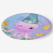 Assiettes En Carton Plaques de papier de pieuvre d'anniversaire (Angle)