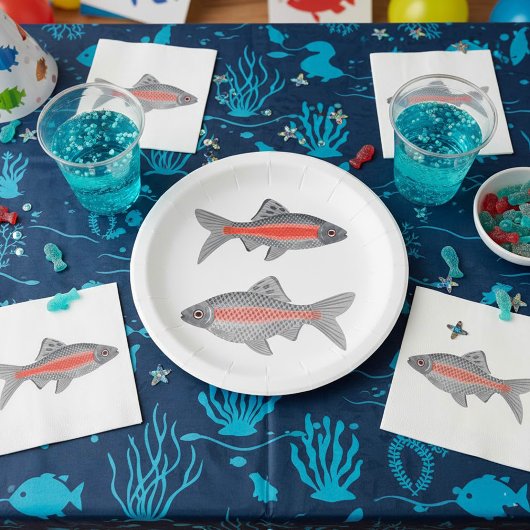 Assiettes En Carton Plaques de papier de poisson exotique