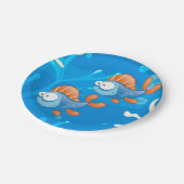 Assiettes En Carton Plaques de papier de poisson mûre océanique (Angle)