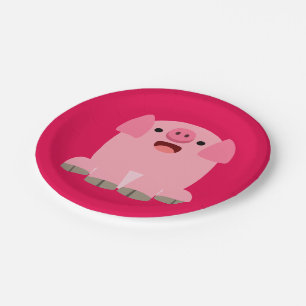 Assiettes En Carton Plaques de papier de porc à cartons mignonnes