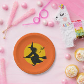 Assiettes En Carton Plaques de papier de sorcière volante d'Halloween (Fête)
