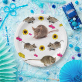 Assiettes En Carton Plaques de papier de souris de tournesol (Fête)