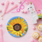 Assiettes En Carton Plaques de papier de tournesol jaune Ciel bleu (Fête)