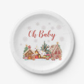 Assiettes En Carton Plaques de papier de village en pain d'épices (Devant)