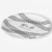 Assiettes En Carton Plaques de papier déco moderne en noir blanc (Angle)