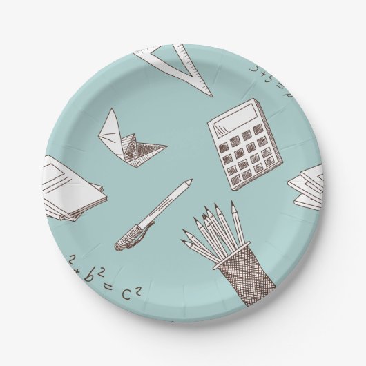 Assiettes En Carton Plaques de papier d'éducation mathématique scolair (Devant)