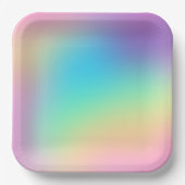 Assiettes En Carton Plaques de papier dégradé Pastel Rainbow Prismatic (Recto)