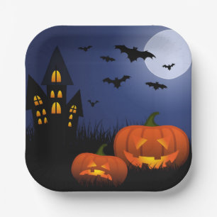 Assiettes En Carton Plaques de papier d'Halloween