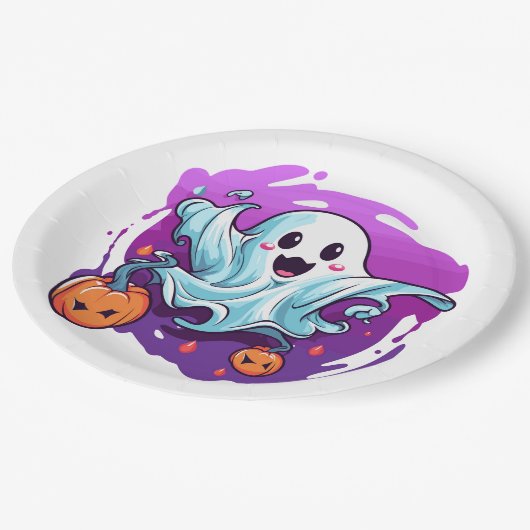 Assiettes En Carton Plaques de papier d'Halloween (Angle)