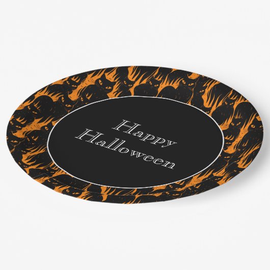 Assiettes En Carton Plaques de papier d'Halloween (Angle)