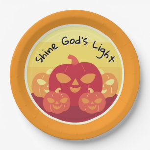 Assiettes En Carton Plaques de papier d'Halloween de Dieu brillant