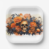 Assiettes En Carton Plaques de papier d'Halloween effrayant (Recto)