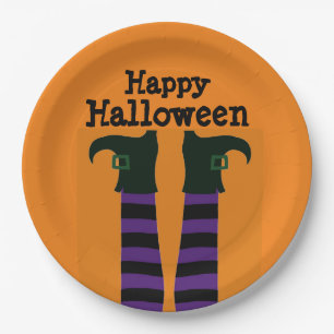 Assiettes En Carton Plaques de papier d'Halloween en sorcière écras