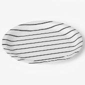 Assiettes En Carton Plaques de papier diagonales (noir) (Angle)