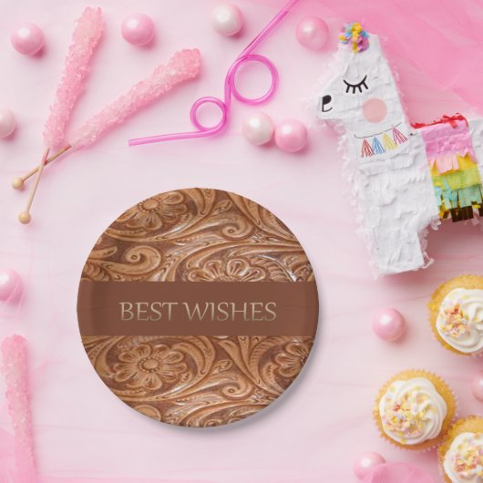 Assiettes En Carton Plaques de papier d'impression en cuir du Parti oc (Fête)