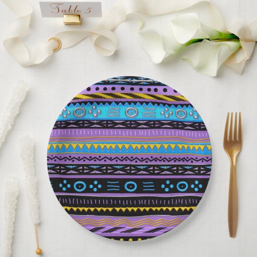 Assiettes En Carton Plaques de papier d'impression Shango Modern Afric (Mariage)