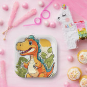 Assiettes En Carton Plaques de papier Dino Delight (Fête)