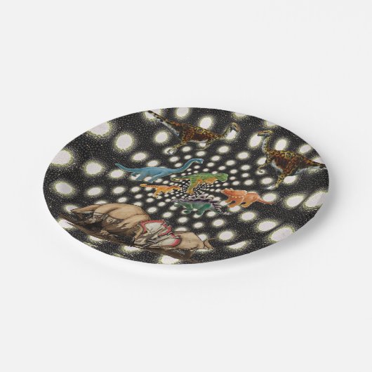 Assiettes En Carton Plaques de papier Dinosaur (Angle)