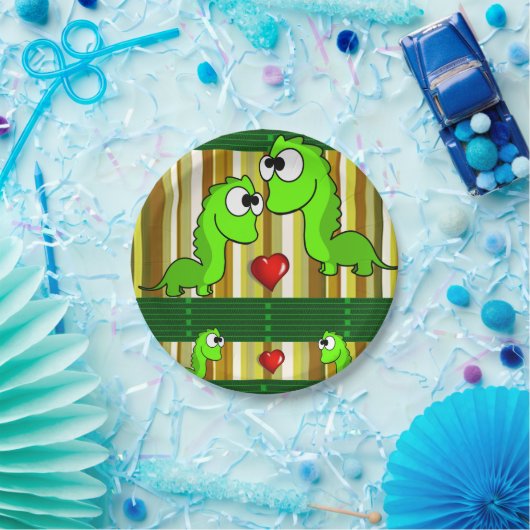 Assiettes En Carton Plaques de papier Dinosaur (Fête)