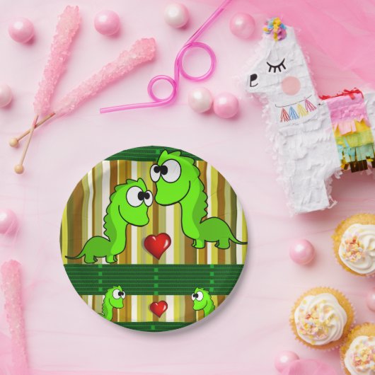 Assiettes En Carton Plaques de papier Dinosaur (Fête)