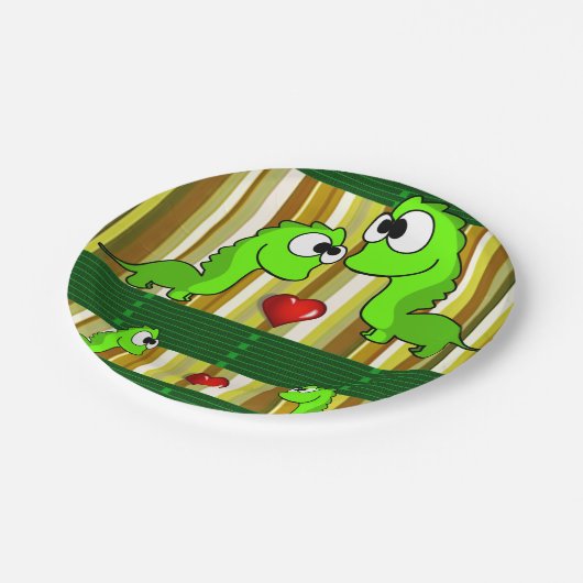 Assiettes En Carton Plaques de papier Dinosaur (Angle)