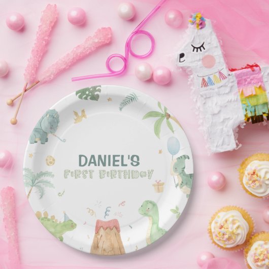 Assiettes En Carton Plaques de papier Dinosaur Party (Fête)