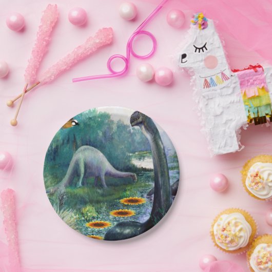 Assiettes En Carton Plaques de papier Dinosaures (Fête)