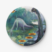 Assiettes En Carton Plaques de papier Dinosaures (Devant)