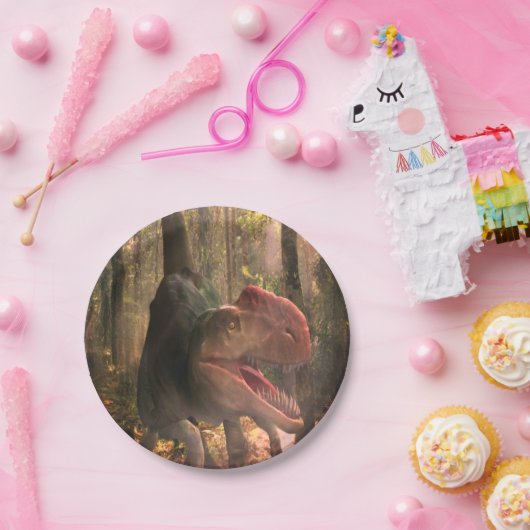 Assiettes En Carton Plaques de papier Dinosaures (Fête)