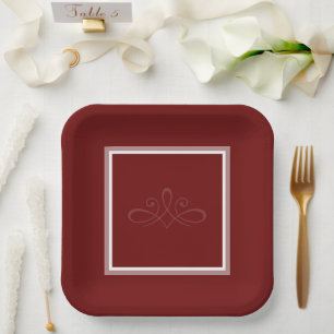 Assiettes En Carton Plaques de papier d'invitation rouge sang