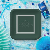 Assiettes En Carton Plaques de papier d'invitation vert émeraude (Fête)