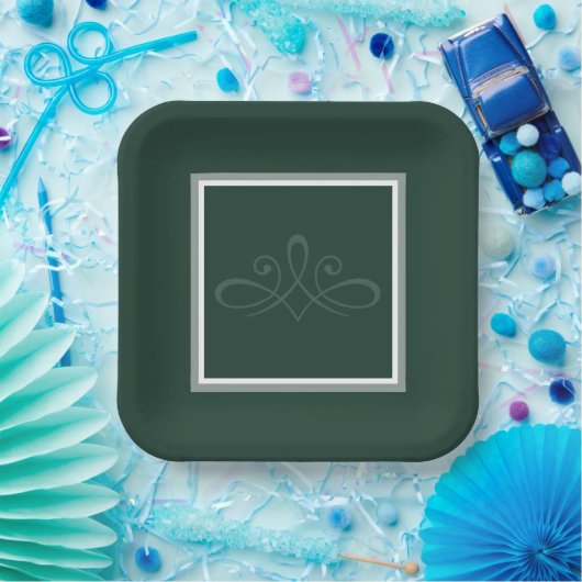 Assiettes En Carton Plaques de papier d'invitation vert émeraude (Fête)