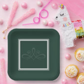 Assiettes En Carton Plaques de papier d'invitation vert émeraude (Fête)