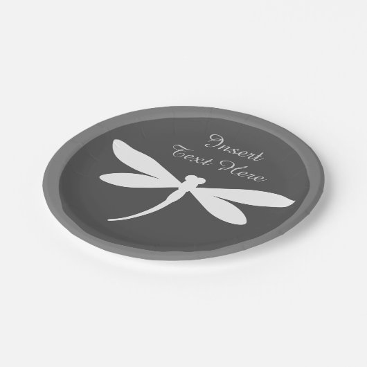 Assiettes En Carton Plaques de papier dragonfly personnalisées - Monog (Angle)
