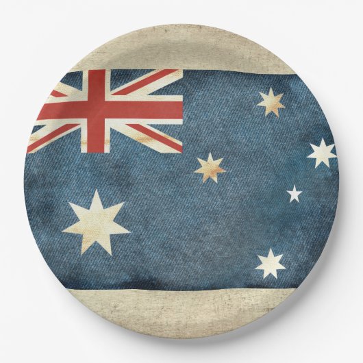 Assiettes En Carton Plaques de papier drapeau Australie (Devant)