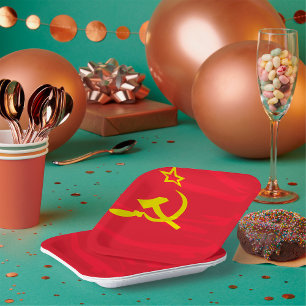 Assiettes En Carton Plaques de papier drapeau de l'URSS
