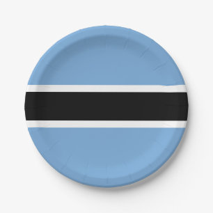 Assiettes En Carton Plaques de papier drapeau du Botswana patriotique