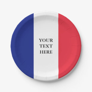 Assiettes En Carton Plaques de papier drapeau français pour la fête et