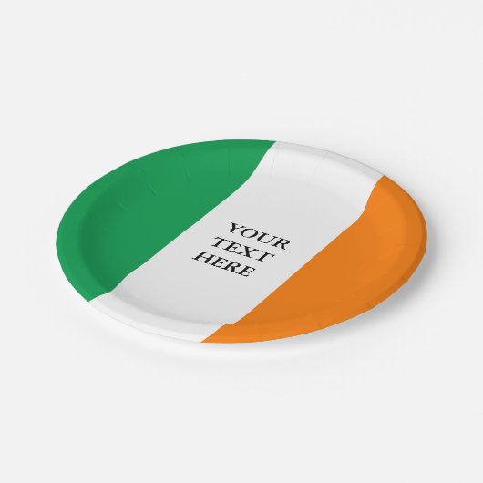 Assiettes En Carton Plaques de papier drapeau irlandais pour la fête d (Angle)