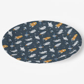 Assiettes En Carton Plaques de papier du Baby shower spatial (Angle)