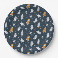 Plaques de papier du Baby shower spatial