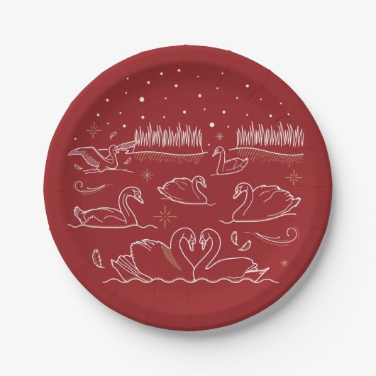 Assiettes En Carton Plaques de papier du septième jour de Noël 7 pouce (Devant)