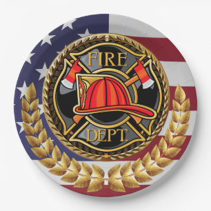 Assiettes En Carton Plaques de papier du service d'incendie