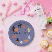 Assiettes En Carton Plaques de papier Éffrayant Halloween Chat (Fête)
