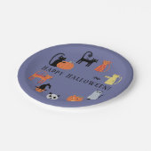 Assiettes En Carton Plaques de papier Éffrayant Halloween Chat (Angle)
